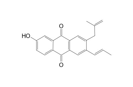 7-Hydroxy-2-(2'-methyl-2'-enyl)-3-(prop-1"-enyl)anthraquinone