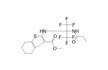 benzo[b]thiophene-3-carboxylic acid, 4,5,6,7-tetrahydro-2-[[2,2,2-trifluoro-1-[(1-oxopropyl)amino]-1-(trifluoromethyl)ethyl]amino]-, methyl ester