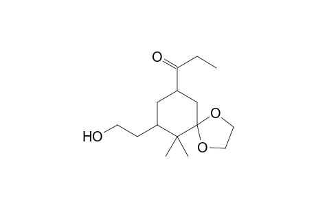 1-[3',3'-(Ethylenedioxy)-5'-(2''-hydroxyethyl)-4',4'-dimethylcyclohexyl]propan-1-one