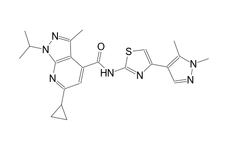 6-cyclopropyl-N-[4-(1,5-dimethyl-1H-pyrazol-4-yl)-1,3-thiazol-2-yl]-1-isopropyl-3-methyl-1H-pyrazolo[3,4-b]pyridine-4-carboxamide