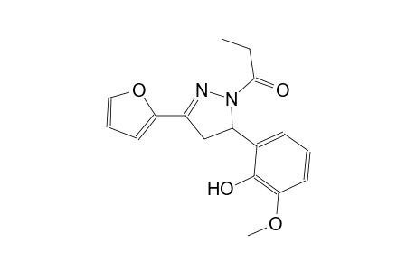 phenol, 2-[3-(2-furanyl)-4,5-dihydro-1-(1-oxopropyl)-1H-pyrazol-5-yl]-6-methoxy-