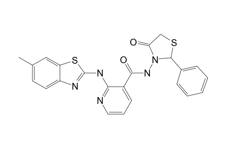 2-[(6-METHYL-1,3-BENZOTHIAZOL-2-YL)-AMINO]-N-(4-OXO-2-PHENYL-1,3-THIAZOLIDIN-3-YL)-PYRIDINE-3-CARBOXAMIDE