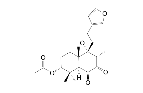 LEOSIBIRONE_A;3-ALPHA-ACETOXY-15,16-EPOXY-6-BETA,9-ALPHA-DIHYDROXYLABDA-13-(16),14-DIEN-7-ONE
