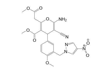 4H-pyran-2-acetic acid, 6-amino-5-cyano-3-(methoxycarbonyl)-4-[4-methoxy-3-[(4-nitro-1H-pyrazol-1-yl)methyl]phenyl]-, methyl ester
