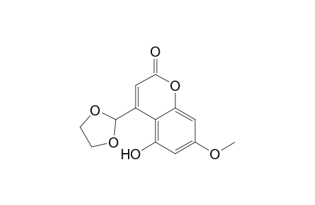 4-(1,3-dioxolan-2-yl)-5-hydroxy-7-methoxy-1-benzopyran-2-one