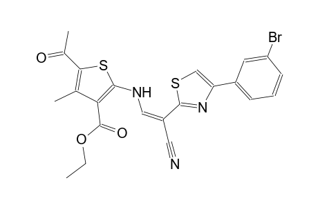 ethyl 5-acetyl-2-({(Z)-2-[4-(3-bromophenyl)-1,3-thiazol-2-yl]-2-cyanoethenyl}amino)-4-methyl-3-thiophenecarboxylate