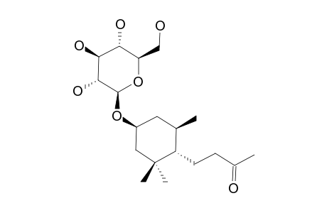 ALATOSIDE-E;3-BETA-O-(BETA-D-GLUCOPYRANOSYLOXY)-MEGASTIGMA-9-ONE