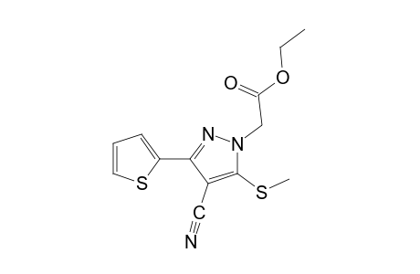 4-cyano-5-(methylthio)-3-(2-thienyl)pyrazole-1-acetic acid, ethyl ester