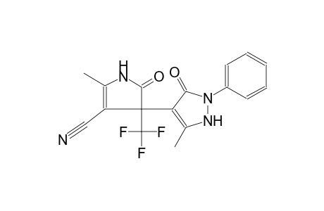2-methyl-4-(5-methyl-3-oxo-2-phenyl-2,3-dihydro-1H-pyrazol-4-yl)-5-oxo-4-(trifluoromethyl)-4,5-dihydro-1H-pyrrole-3-carbonitrile