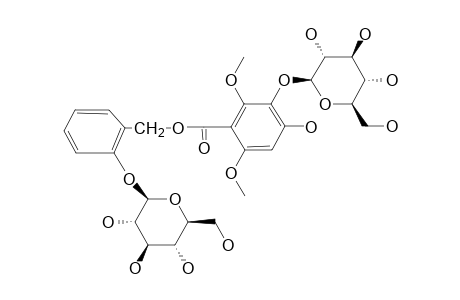 PILOSIDE-B;2-O-BETA-D-GLUCOPYRANOSYL-BENZYL-2,6-DIMETHOXY-3-O-BETA-D-GLUCOPYRANOSY-4-HYDROXY-BENZOATE