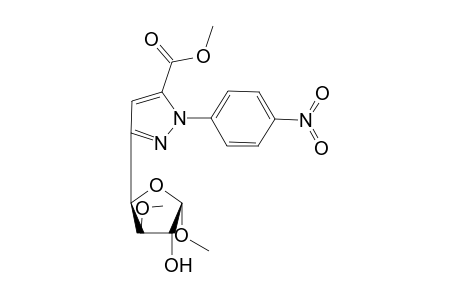 Methyl 3-(methyl-3-O-methyl-.alpha.,D-xylo-tetro-1,4-furanos-4-yl)-1-p-nitrophenylpyrazol-5-carboxylate