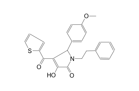 3-Hydroxy-5-(4-methoxyphenyl)-1-phenethyl-4-(2-thenoyl)-3-pyrrolin-2-one