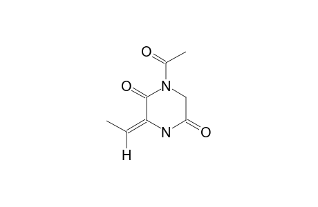 (E)-1-ACETYL-3-ETHYLIDENE-2,5-PIPERAZINEDIONE