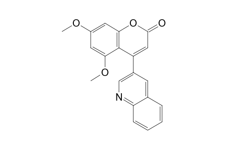 2H-1-Benzopyran-2-one, 5,7-dimethoxy-4-(3-quinolinyl)-