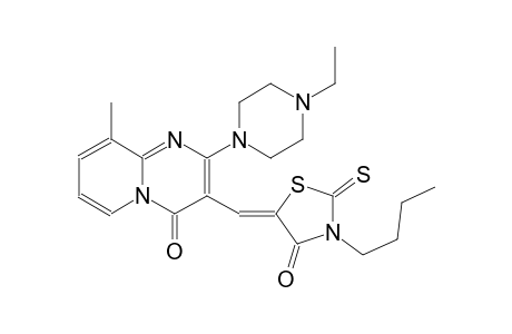 3-[(Z)-(3-butyl-4-oxo-2-thioxo-1,3-thiazolidin-5-ylidene)methyl]-2-(4-ethyl-1-piperazinyl)-9-methyl-4H-pyrido[1,2-a]pyrimidin-4-one