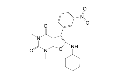 6-[Cyclohexylamino]-1,3-dimethyl-5-(3'-nitrophenyl)-furo[2,3-d]pyrimidine-2,4(11H,3H)-dione