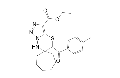 5-(4-Methylbenzoyl)-[5,7-dihydrospiro[[1,2,3]triazolo[5,1-b][1,3,4]thiadiazine-6,1'-cycloheptane-3-carboxylic acid ethyl ester