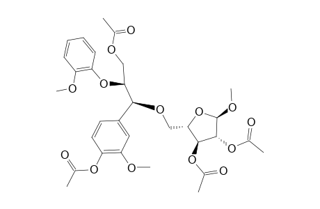 acetic acid [(2S,3S,4R,5R)-4-acetoxy-2-[[(1S,2S)-3-acetoxy-1-(4-acetoxy-3-methoxy-phenyl)-2-(2-methoxyphenoxy)propoxy]methyl]-5-methoxy-tetrahydrofuran-3-yl] ester