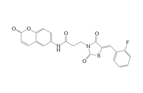 3-thiazolidinepropanamide, 5-[(2-fluorophenyl)methylene]-2,4-dioxo-N-(2-oxo-2H-1-benzopyran-6-yl)-, (5Z)-