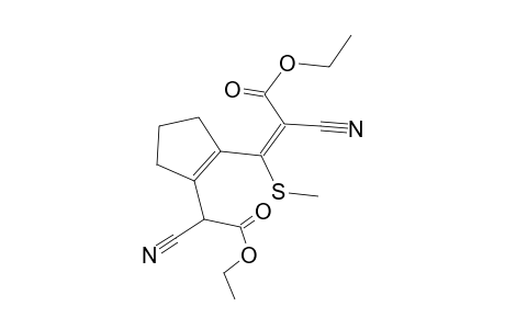 (E)-2-cyano-3-[2-(1-cyano-2-ethoxy-2-keto-ethyl)-1-cyclopentenyl]-3-(methylthio)acrylic acid ethyl ester