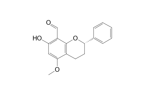 2H-1-Benzopyran-8-carboxaldehyde, 3,4-dihydro-7-hydroxy-5-methoxy-2-phenyl-, (S)-