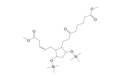 5-(2-(3-oxo-7-(methoxycarbonyl)heptyl)-3,5-di(trimethylsiloxy)cyclopenyl)-3(Z)-pentenoic acid methyl ester
