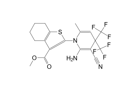 benzo[b]thiophene-3-carboxylic acid, 2-(2-amino-3-cyano-6-methyl-4,4-bis(trifluoromethyl)-1(4H)-pyridinyl)-4,5,6,7-tetrahydro-, methyl ester