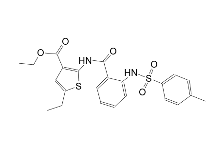 ethyl 5-ethyl-2-[(2-{[(4-methylphenyl)sulfonyl]amino}benzoyl)amino]-3-thiophenecarboxylate