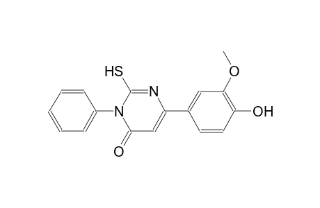 6-(4-hydroxy-3-methoxyphenyl)-3-phenyl-2-sulfanyl-4(3H)-pyrimidinone