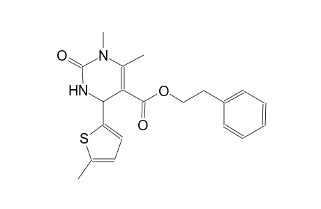 2-phenylethyl 1,6-dimethyl-4-(5-methyl-2-thienyl)-2-oxo-1,2,3,4-tetrahydro-5-pyrimidinecarboxylate