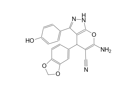 pyrano[2,3-c]pyrazole-5-carbonitrile, 6-amino-4-(1,3-benzodioxol-5-yl)-1,4-dihydro-3-(4-hydroxyphenyl)-