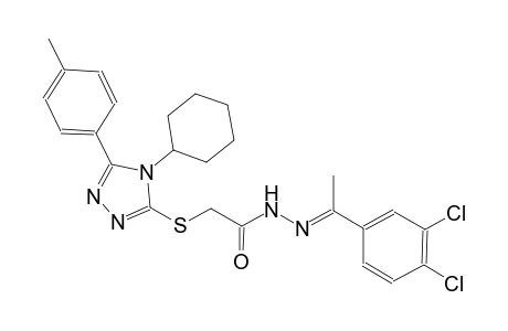 2-{[4-cyclohexyl-5-(4-methylphenyl)-4H-1,2,4-triazol-3-yl]sulfanyl}-N'-[(E)-1-(3,4-dichlorophenyl)ethylidene]acetohydrazide
