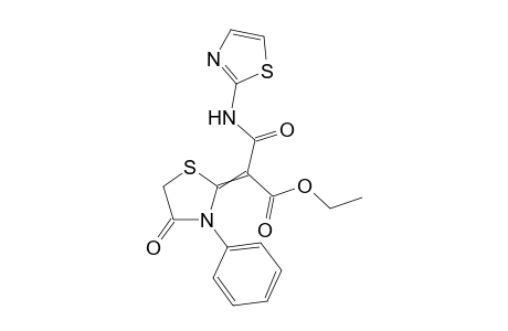 Ethyl 3-oxo-2-(4-oxo-3-phenylthiazolidin-2-ylidene)-3-(thiazol-2-ylamino)propanoate