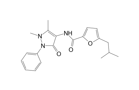 2-Furancarboxamide, N-(2,3-dihydro-1,5-dimethyl-3-oxo-2-phenyl-1H-pyrazol-4-yl)-5-(2-methylpropyl)-