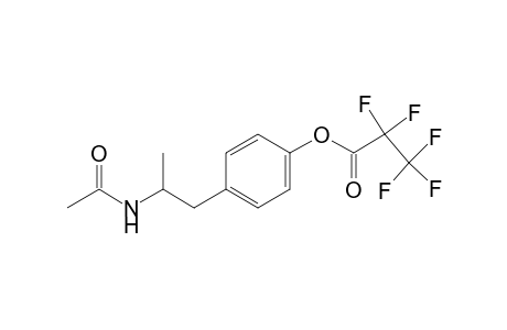 Propanoic acid, pentafluoro-, 4-[2-(acetylamino)propyl]phenyl ester, (.+-.)-