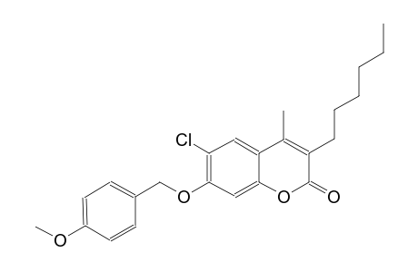 2H-1-benzopyran-2-one, 6-chloro-3-hexyl-7-[(4-methoxyphenyl)methoxy]-4-methyl-