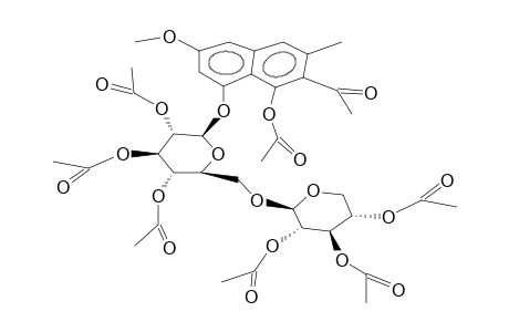 2-ACETYL-3-METHYL-6-METHOXYNAPHTHALENE-1,8-DIOL-8-OXYLOSYL-(1-6)-GLUCOSIDE PERACETATE