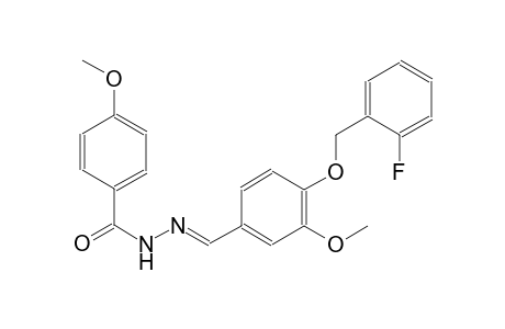 N'-((E)-{4-[(2-fluorobenzyl)oxy]-3-methoxyphenyl}methylidene)-4-methoxybenzohydrazide