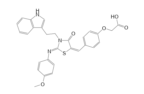 [4-((E)-{(2Z)-3-[2-(1H-indol-3-yl)ethyl]-2-[(4-methoxyphenyl)imino]-4-oxo-1,3-thiazolidin-5-ylidene}methyl)phenoxy]acetic acid