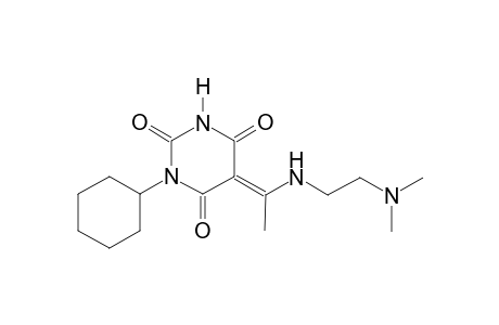 (5E)-1-cyclohexyl-5-(1-{[2-(dimethylamino)ethyl]amino}ethylidene)-2,4,6(1H,3H,5H)-pyrimidinetrione
