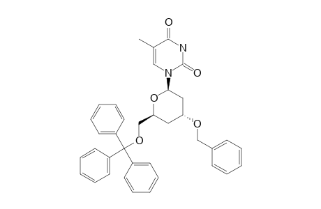 1-(3-O-BENZYL-2,4-DIDEOXY-6-O-TRITYL-BETA-D-ERYTHRO-HEXO-PYRANOSYL)-THYMINE