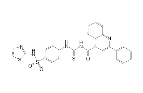 4-[({[(2-phenyl-4-quinolinyl)carbonyl]amino}carbothioyl)amino]-N-(1,3-thiazol-2-yl)benzenesulfonamide