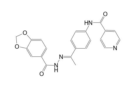 N-{4-[(1E)-N-(1,3-benzodioxol-5-ylcarbonyl)ethanehydrazonoyl]phenyl}isonicotinamide