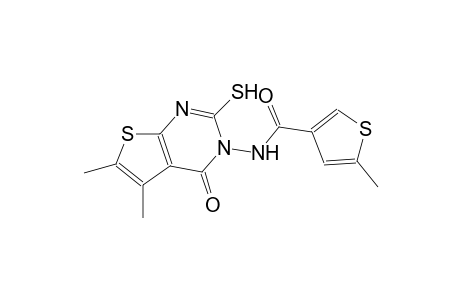 N-(5,6-dimethyl-4-oxo-2-sulfanylthieno[2,3-d]pyrimidin-3(4H)-yl)-5-methyl-3-thiophenecarboxamide