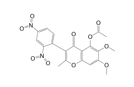 4H-1-Benzopyran-4-one, 5-(acetyloxy)-3-(2,4-dinitrophenyl)-6,7-dimethoxy-2-methyl-