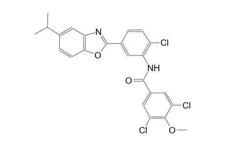3,5-dichloro-N-[2-chloro-5-(5-isopropyl-1,3-benzoxazol-2-yl)phenyl]-4-methoxybenzamide