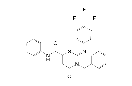 (2Z)-3-benzyl-4-oxo-N-phenyl-2-{[4-(trifluoromethyl)phenyl]imino}tetrahydro-2H-1,3-thiazine-6-carboxamide