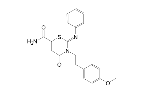 (2Z)-3-[2-(4-methoxyphenyl)ethyl]-4-oxo-2-(phenylimino)tetrahydro-2H-1,3-thiazine-6-carboxamide