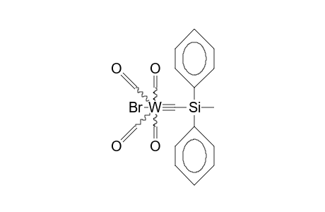 trans-Bromo-tetracarbonyl-(methyldiphenylsilylcarbyne)-tungsten