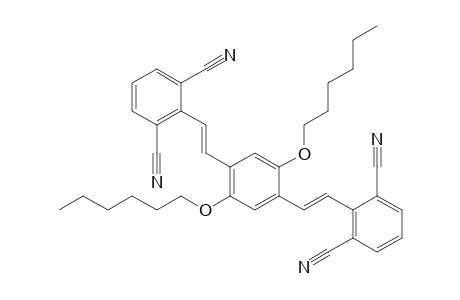 2-[(E)-2-[4-[(E)-2-(2,6-dicyanophenyl)ethenyl]-2,5-dihexoxy-phenyl]ethenyl]benzene-1,3-dicarbonitrile